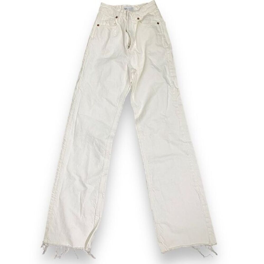 Zara Jeans Women's Flare High Rise Denim‎ White sz 2